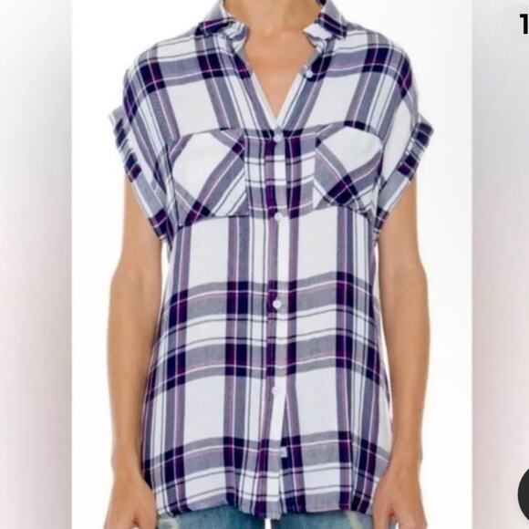 Rail Britt plaid short sleeve button up shirt - Picture 2 of 5